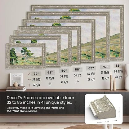 Tuscan Pearl 43" Premiere Deco TV Frame - Compatible ONLY with Samsung The Frame TVs (Fits 2021-2025, LS03A, LS03B, LS03C, LS03D, LS03FA)