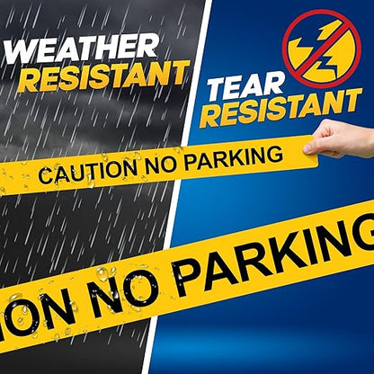 Caution No Parking Tape 6 Pack 3 inch X 1000 feet • Bright Yellow with a Bold Black Print for High Visibility • 3 in. Wide for Maximum Readability • Tear Resistant