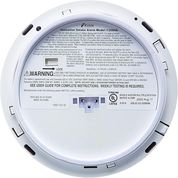 Kidde Smoke Detector, Hardwired Smoke Alarm with Battery Backup, Front-Load Battery Door, Test-Silence Button,(Pack of 2) White