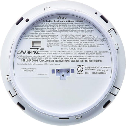 Kidde Smoke Detector, Hardwired Smoke Alarm with Battery Backup, Front-Load Battery Door, Test-Silence Button,(Pack of 2) White