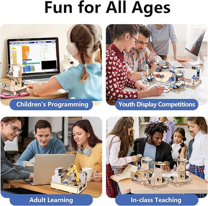 ESP32 IoT Smart Traffic Starter Kit for Kids 10+, 3D Wooden Puzzles STEM Science Kit School Educational Set DIY Crafts Coding Toys for Adults Teens 9 10+