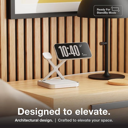 NOCO XGrid XDS3: 3-in-1 Wireless Charging Stand – Charging Station for iPhone, Apple Watch, and AirPods – MagSafe Compatible, Qi2 Certified – Includes 45W USB-C Wall Charger and 6.5-Foot USB-C Cable