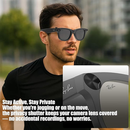 LED Light Privacy Cover for Ray-Ban Meta Smart Glasses – Rotating Camera Lens Shutter Compatible with Wayfarer/Skyler/Headliner(Gen 2), 6PCS Rotating LED Light Blocker Glasses Accessories