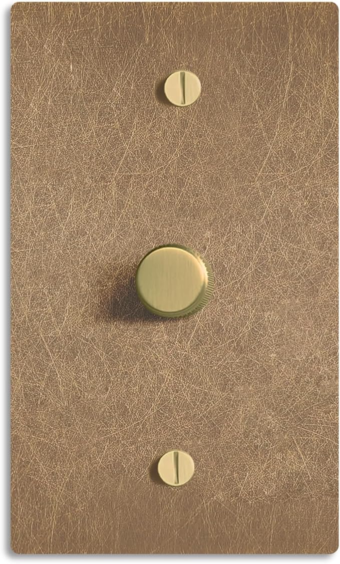 SELECT Vintage Brass Dimmer Light Switch, 1 Way Rotary Dimmer, 1 Gang TRIAC/Leading Edge Dimmable LED Light Switch, 15A 120V AC with Brass Knob, Faceplate & Dimming Module, UL Listed