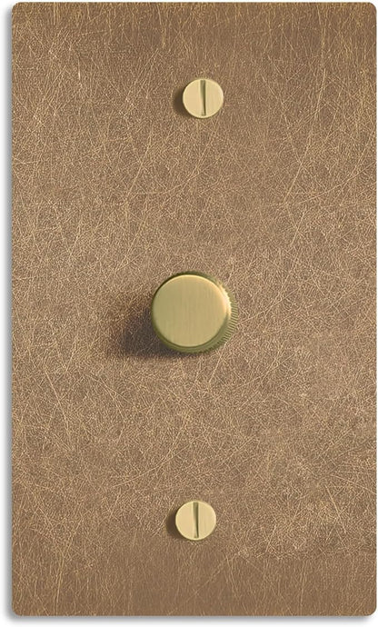 SELECT Vintage Brass Dimmer Light Switch, 1 Way Rotary Dimmer, 1 Gang TRIAC/Leading Edge Dimmable LED Light Switch, 15A 120V AC with Brass Knob, Faceplate & Dimming Module, UL Listed
