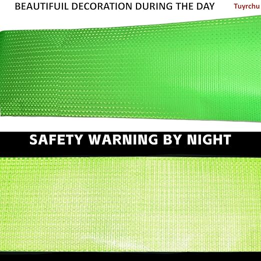 Green Reflective Tape Outdoor Waterproof 12 inch, High Visibility Warning Industrial Marking Tape, Safety Stickers (11 feet)