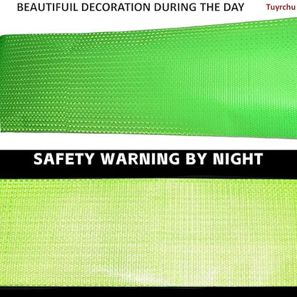 Green Reflective Tape Outdoor Waterproof 12 inch, High Visibility Warning Industrial Marking Tape, Safety Stickers (11 feet)