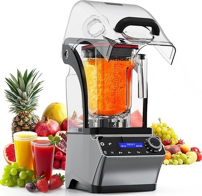 WantJoin Commercial Blender - 68 oz Quiet Commercial Blender for Smoothies with Sound Enclosure, 2200W Upgraded Copper Motor, 30000RPM, 7 Speeds, Blenders for Frozen Drinks, Juice, Soup