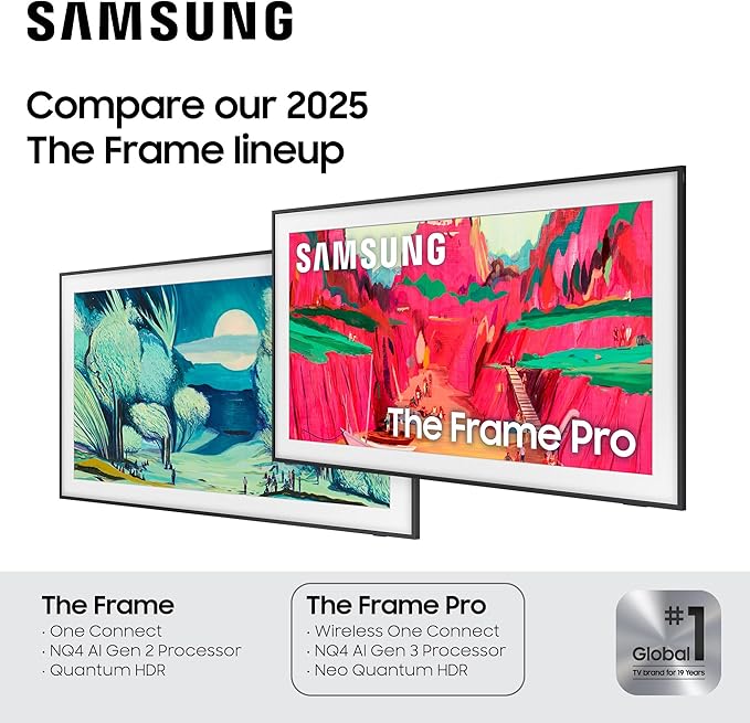 Samsung 85-Inch Class The Frame Pro LS03FW 4K Neo QLED Mini LED Smart TV (2025 Model) Slim Fit Wall Mount Modern Frame Design with Wireless One Connect, NQ4 AI Gen3 Processor, Art Mode, Alexa Built-in
