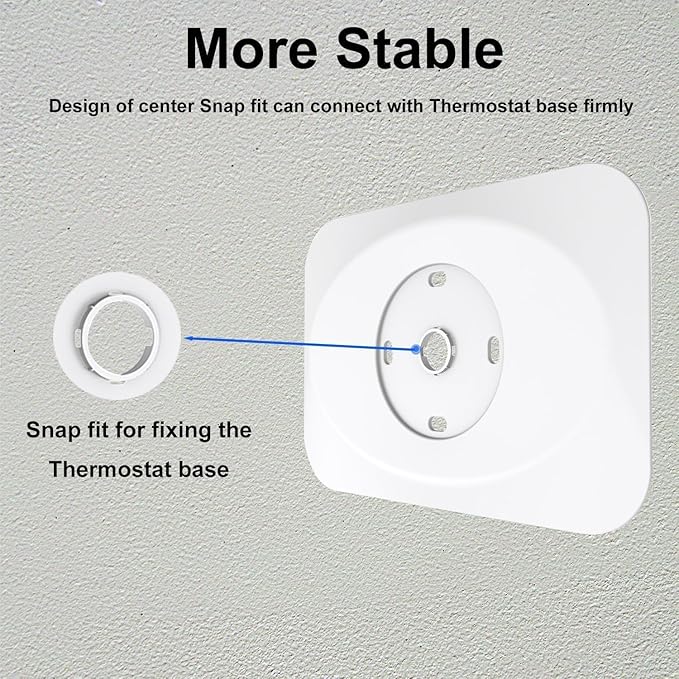 Nest Thermostat Wall Plate Cover Compatible with Google Nest Learning Thermostat (4th Gen), Practical Nest Thermostat Trim Kit, Nest Learning Thermostat 4 Accessory, Snap fit Design, White