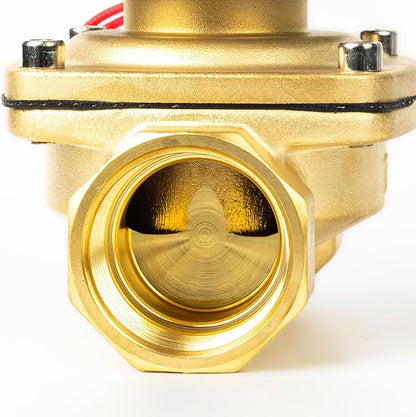 U.S. Solid 1-1/4" Solenoid Valve - 110V AC Brass Electric Solenoid Valve, Normally Closed, Viton Seal