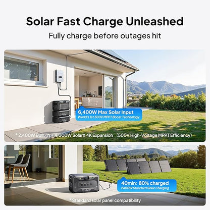BLUETTI Apex 300 Portable Power Station & B500K Expansion Battery, 7884.8Wh LFP Battery Backup with 6 3840W AC Outlets (7680W Surge), 120V/240V Dual Voltage Output, for Home, RV and Emergencies