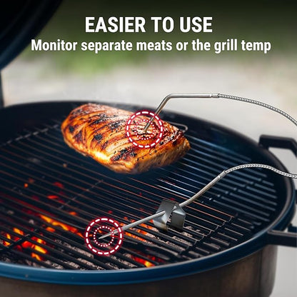 ThermoPro 450 ft Bluetooth Meat Thermometer with 2 Probes, Meat Thermometer Digital Wireless for BBQ Oven, Smoker Thermometer for Cooking Chicken Steaks Poultry