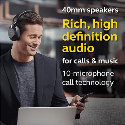 Jabra EVOLVE2 85, LINK380C UC Stereo Stand Black