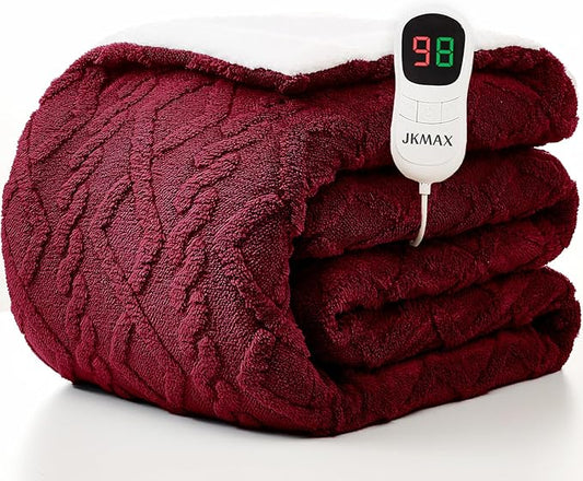 Heated Electric Blanket Full Size-72"x84" Heating Blanket with 10 Heating Levels & 5 Time Settings Over-Heat Protection，Winter Warmer for Adults with ETL Certification（Red）