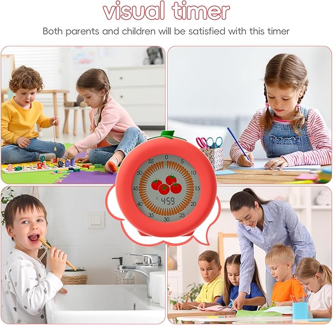 Visual Timer for Kids, 299-Minute Cute Kids Pomodoro Timer with Eye-Protection Screen & Protective Case, Homeschool Supplies Study Teaching Time Management Tool