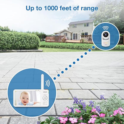 VTech 5.5" IPS Screen 720P Video Baby Monitor with Camera and Audio, Pan-Tilt-Zoom, Night Light, 2-Way Talk, Lullabies, Soothing Sounds, Long Battery Life, No WiFi: Advanced HD Plus