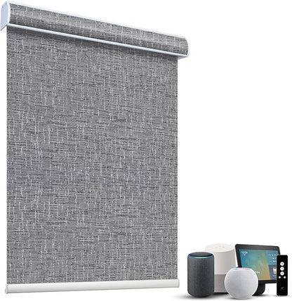 SmartWings Motorized Light Filtering Shades, 70% Blackout, Custom Size, Rechargeable Battery, Works with Matter/Apple HomeKit, Alexa, Thread/Zigbee, Remote Optional, 70% Safari Midnight