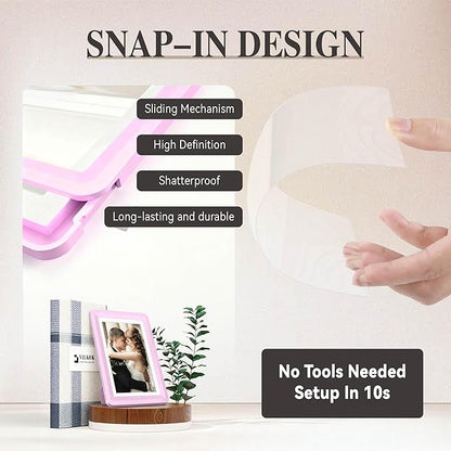 Pink 5x7 Picture Frame with Acrylic Front 10 Pack, ABS Frame for 5x7 or 4x11 Photos, Shatterproof UV-Resistant Tabletop Photo Frame, Vertical/Horizontal Display for Home Décor