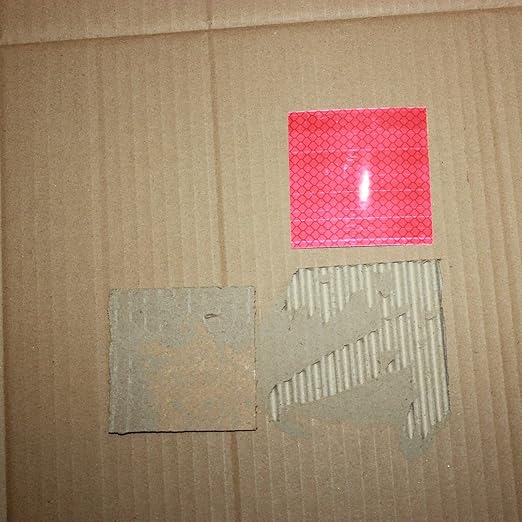 Non Fading Red Reflective Stickers 3 inch X 3 inch, Outdoor Waterproof High Visibility Warning Safety Adhesive Reflector Tape (20 Pcs)