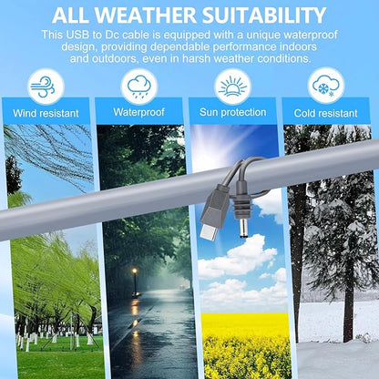 Starlink Mini USB C to DC Power Cable, Compatible with 65W+ Power Bank and PD Charger, Starlink Mini Cable USB Type-C to DC Cord, 18AWG Waterproof, Plug and Play for Outdoor Camping Travel (10FT/3M)
