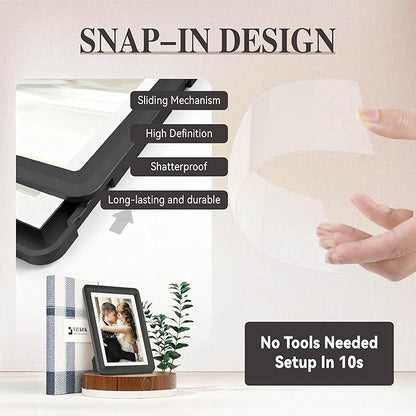 Black 5x7 Picture Frame, with Clear Acrylic Photo Frame with White Mat for 4x6 Photos, One-Piece Shatterproof & Tool-Free Design, UV-Resistant Waterproof Tabletop Frame for Home Office Decor,1 Pack