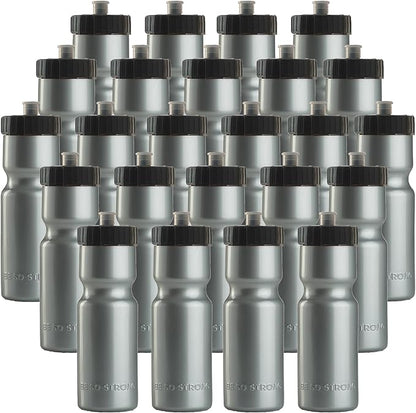 50 Strong Sports Water Bottles – Reusable 22 oz BPA-Free Plastic Bottles with Pull Top Cap – Made in USA – Top Rack Dishwasher Safe – Fits Most Bike Cages Brand