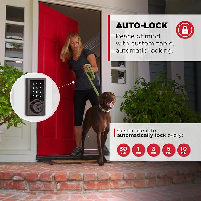 Kwikset HomeConnect 918 Contemporary Z-Wave Long Range Enabled Touchscreen Lock Works with Ring Alarm, Samsung SmartThings Hub Required, Sold Separately in Venetian Bronze
