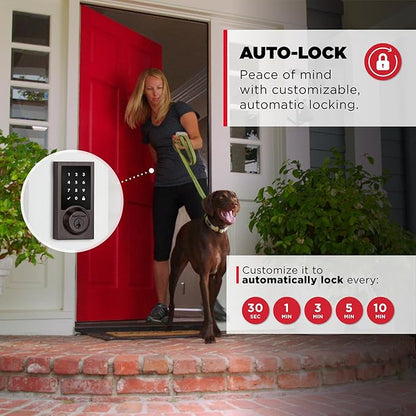 Kwikset HomeConnect 918 Contemporary Z-Wave Long Range Enabled Touchscreen Lock Works with Ring Alarm, Samsung SmartThings Hub Required, Sold Separately in Venetian Bronze