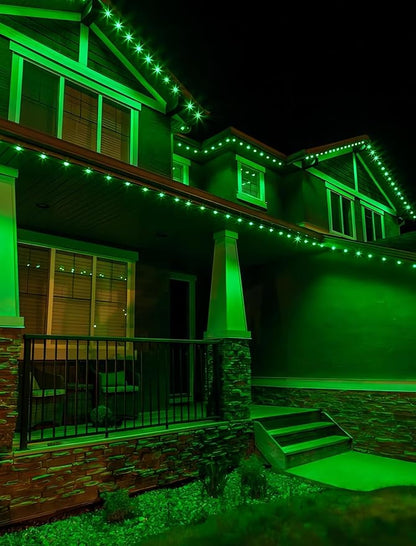 C7 Green LED Light Bulb,25 Pack 0.6w C7 Ceramic Replacement Christmas Lights with E12 Base,Green Outdoor Light Bulb for Chandelier Window Candle Christmas String Lights