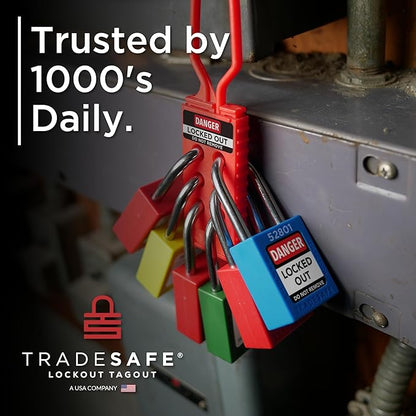 TRADESAFE Lockout Tagout Locks Set - 10 White Loto Locks, Keyed Alike Lockout Locks, 2 Keys Per Lock, OSHA Compliant Lock Out Tag Out Padlocks