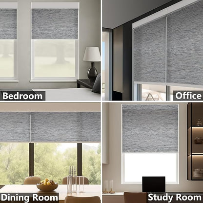 Smart Motorized Blinds – 70% Blackout Roller Shades with Remote, Alexa/Google Home/Siri Control, Matter Compatible, Wireless Rechargeable Battery, Custom Sizes for Windows & Sliding Doors