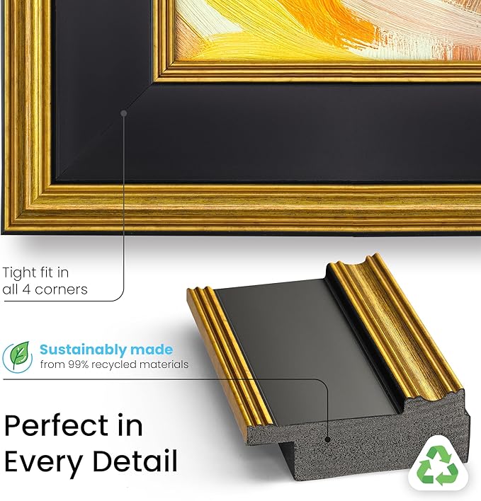 Antique Gold & Black 65" Premiere Deco TV Frame - Compatible ONLY with Samsung The Frame TV and Pro TVs (Fits 2021-2025, LS03A, LS03B,LS03C,LS03D,LS03FA,LS03FW)