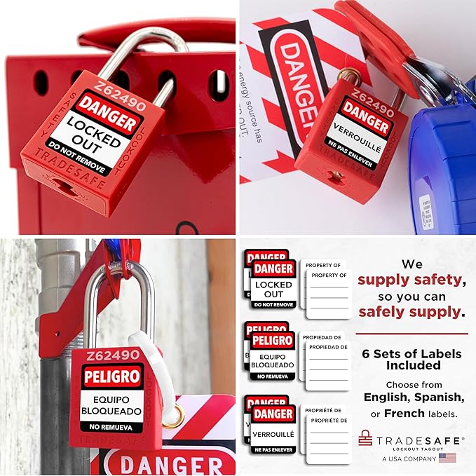TRADESAFE Lockout Tagout Locks Set - 20 Red Keyed Alike Padlocks, 2 Keys Per Lock, OSHA Compliant Loto Locks for Lock Out Tag Out Stations, Premium Grade