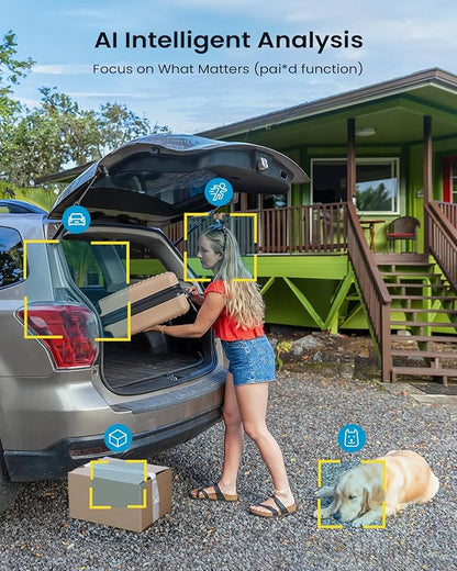 ieGeek Solar Security Camera Wireless Outdoor – 2K 3MP WiFi Camera with Removable Solar Panel, Long Battery Life, 360° Pan Tilt, Color Night Vision, AI Detection, 2-Way Audio, IP65 for Home Security