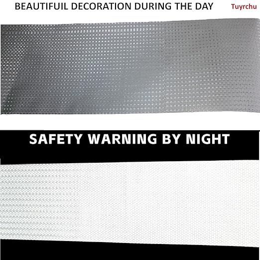 White Reflective Tape Outdoor Waterproof 8 inch Wide, High Visibility Warning Industrial Marking Tape,Safety Stickers (68 feet)