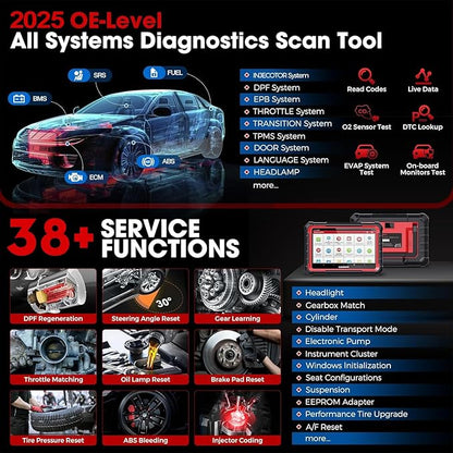 Launch X431 PRO Elite 2025 Bidirectional Scan Tool, 38+ Resets Full System Scanner, All-in-One Diagnostic Tool with Active Tests,ECU Code,CANFD DOIP FCA Autoauth V.A.G Guided，2 Years Free Update