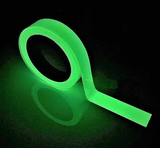 Glow in The Dark Tape - 33 FT X 0.5 Inch Luminous Photoluminescent/Luminescent Emergency Roll Safety Egress Markers Stairs, Walls, Steps, Exit Sign. Glowing Pro Theatre Stage Floor (65 ft X 1 inch)