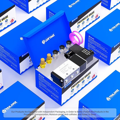 TAILONZ PNEUMATIC 1/2"NPT Solenoid Valve 4V410-15 DC12V Single Coil Pilot-Operated Electric 2 Position 5 Way Connection Type Junction Box