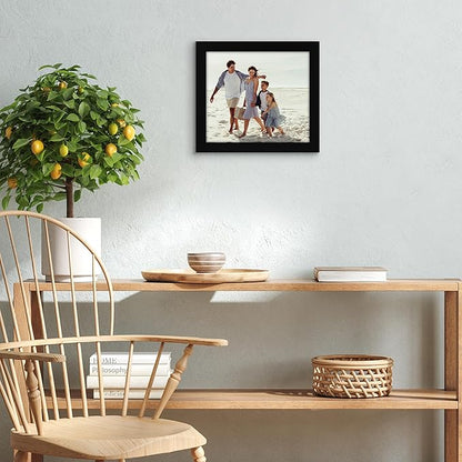 Americanflat 7x8 Picture Frame with Shatter-Resistant Glass - Signature Collection - Gallery-Style Frames Made of Engineered Wood - Photo Frame for Tabletop and Wall Display - Black