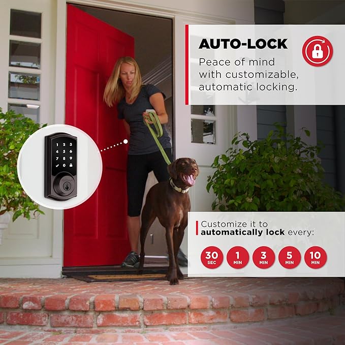 Kwikset HomeConnect 918 Traditional Z-Wave Long Range Enabled Touchscreen Lock Works with Ring Alarm, Samsung SmartThings Hub Required, Sold Separately in Venetian Bronze