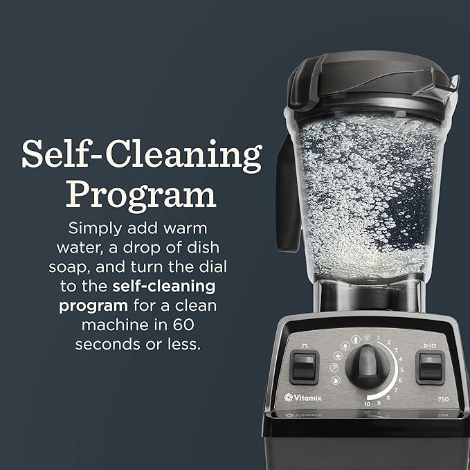Vitamix Propel Series 750 Blender with Four Blending Programs, Self-Cleaning Program, Professional-Grade Blender for Smoothies, Soups and More, Stainless-Steel Blades, 64 Oz Container, Black