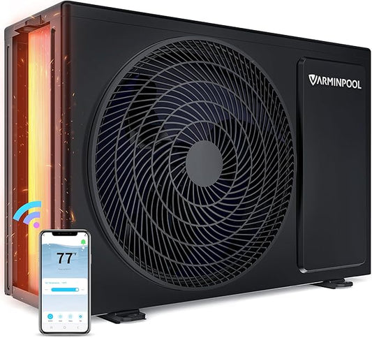 Electric Pool Heat Pump for 7000 Gallons in and Above Ground Swimming Pool, 27000 BTU Pool Heater, WiFi Remote Control & Schedule, Titanium Heat Exchanger, 120V, Energy Efficient