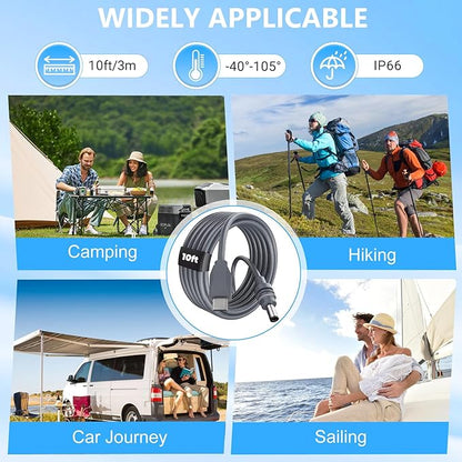 Starlink Mini USB C to DC Power Cable, Compatible with 65W+ Power Bank and PD Charger, Starlink Mini Cable USB Type-C to DC Cord, 18AWG Waterproof, Plug and Play for Outdoor Camping Travel (10FT/3M)