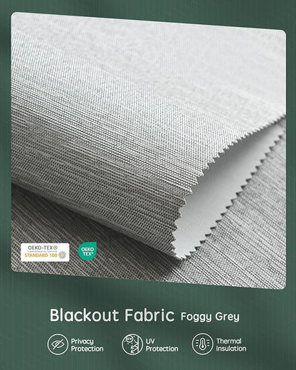 Yoolax Motorized Shades Dual Control, MotionFlex Motorized Roller Shades with App & Manual Control, Pull Down Automatic Shades for Indoor Windows, Custom Size(Blackout Foggy Gray)