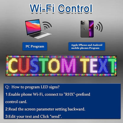 77"x14" P10 Outdoor Waterproof LED Digital Sign – Commercial Advertising Screen with Remote Content Management, HD Display for Zoos, Resorts, Gas Stations, Hotels, Events & Outdoor Promotions