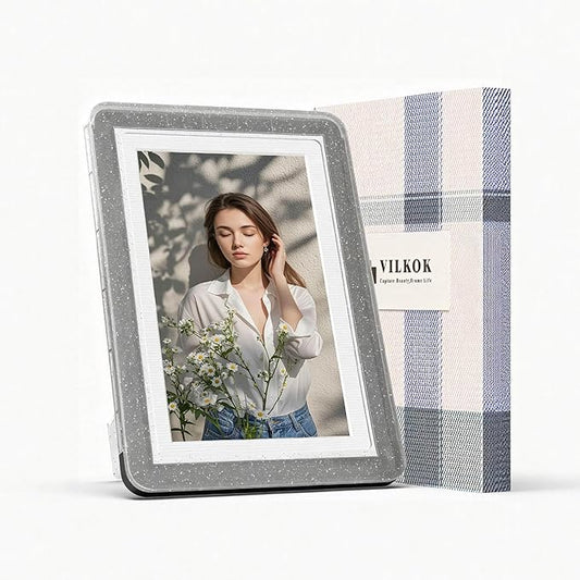 5x7 Picture Frame, Clear Acrylic Photo Frame with White Mat for 4x6 Photos, One-Piece Shatterproof Tool-Free Design, UV-Resistant Waterproof Tabletop Frame for Home Office Decor with 10-Year Warranty