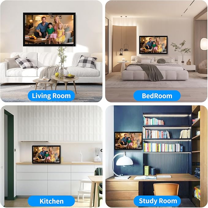 Wired Video Door Phone Apartment Intercom System,10 Inch Touch Monitor with 1080P doorbell,Support Fingerprints, RFID Cards,Passwords,Unlock Motion Detection for Home (2 Doorbell + 4 Monitor)
