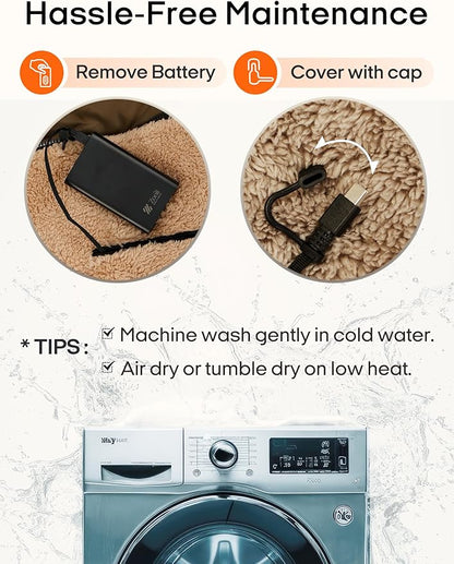 ZonLi Z-Walk Battery Operated Heated Blanket,Rechargeable 12v Portable Heated Blanket with 3 Heating Levels,Includes 20000mAh Power Bank,for Camping,Car,Stadium,Outdoors(Army Green)