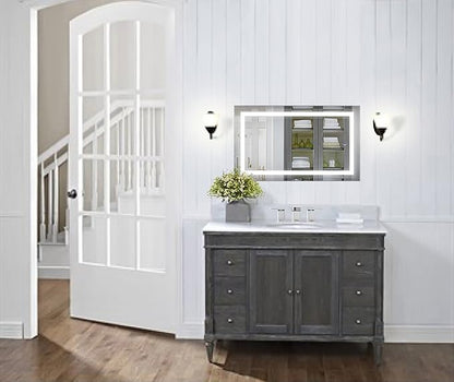Krugg | 18 Inch X 30 Inch LED Bathroom Mirror | Lighted Vanity Mirror Includes Dimmer & Defogger | Wall Mount Vertical or Horizontal Installation